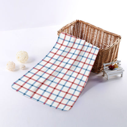 Red And Blue Tattersall Pattern Print Towel