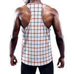Red And Blue Tattersall Pattern Print Training Tank Top