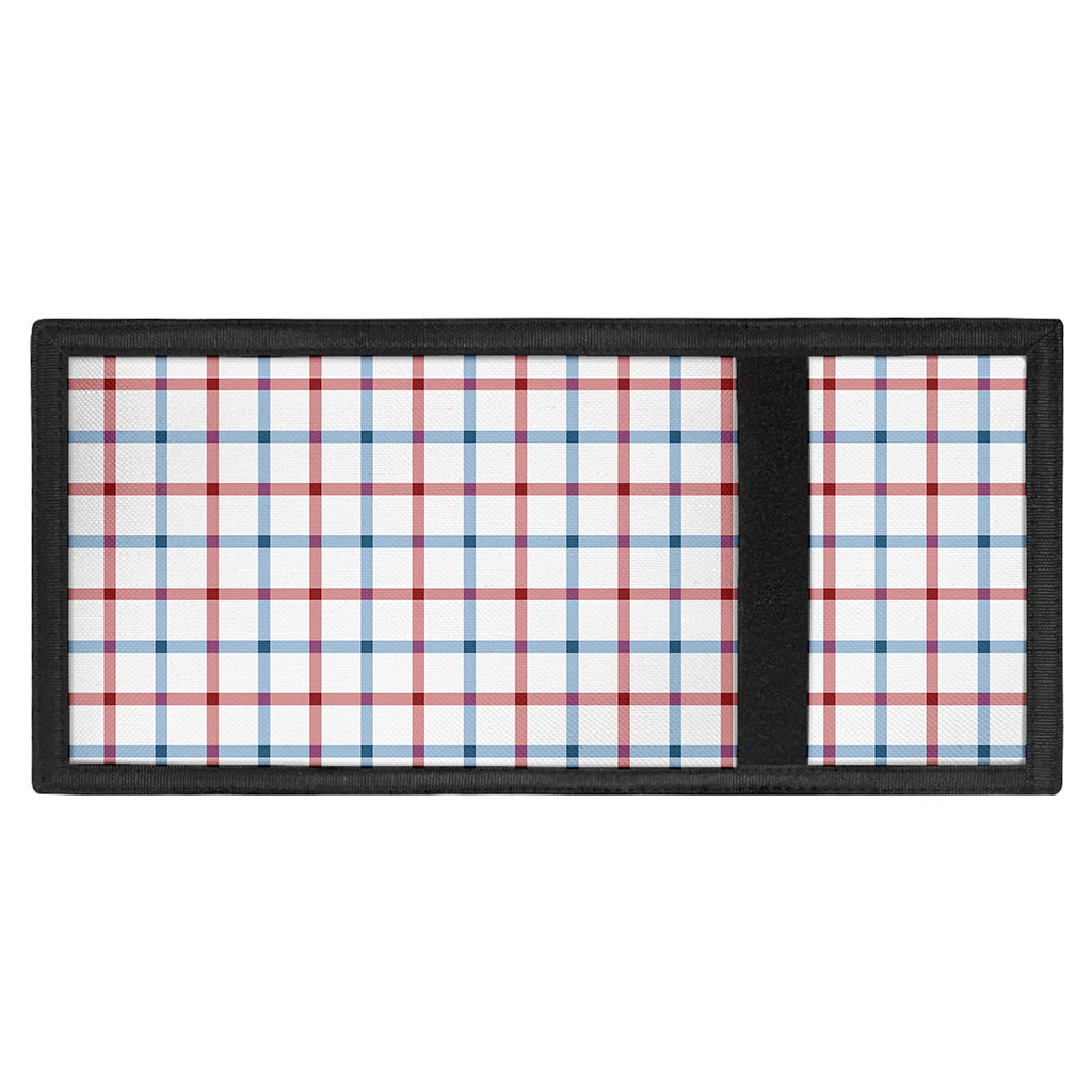 Red And Blue Tattersall Pattern Print Trifold Wallet