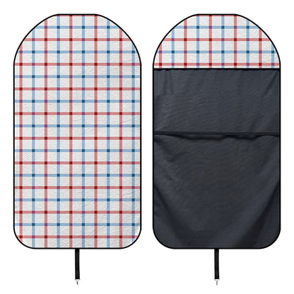 Red And Blue Tattersall Pattern Print Waterproof Car Seat Cover