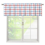 Red And Blue Tattersall Pattern Print Window Valance