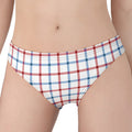 Red And Blue Tattersall Pattern Print Women's Panties