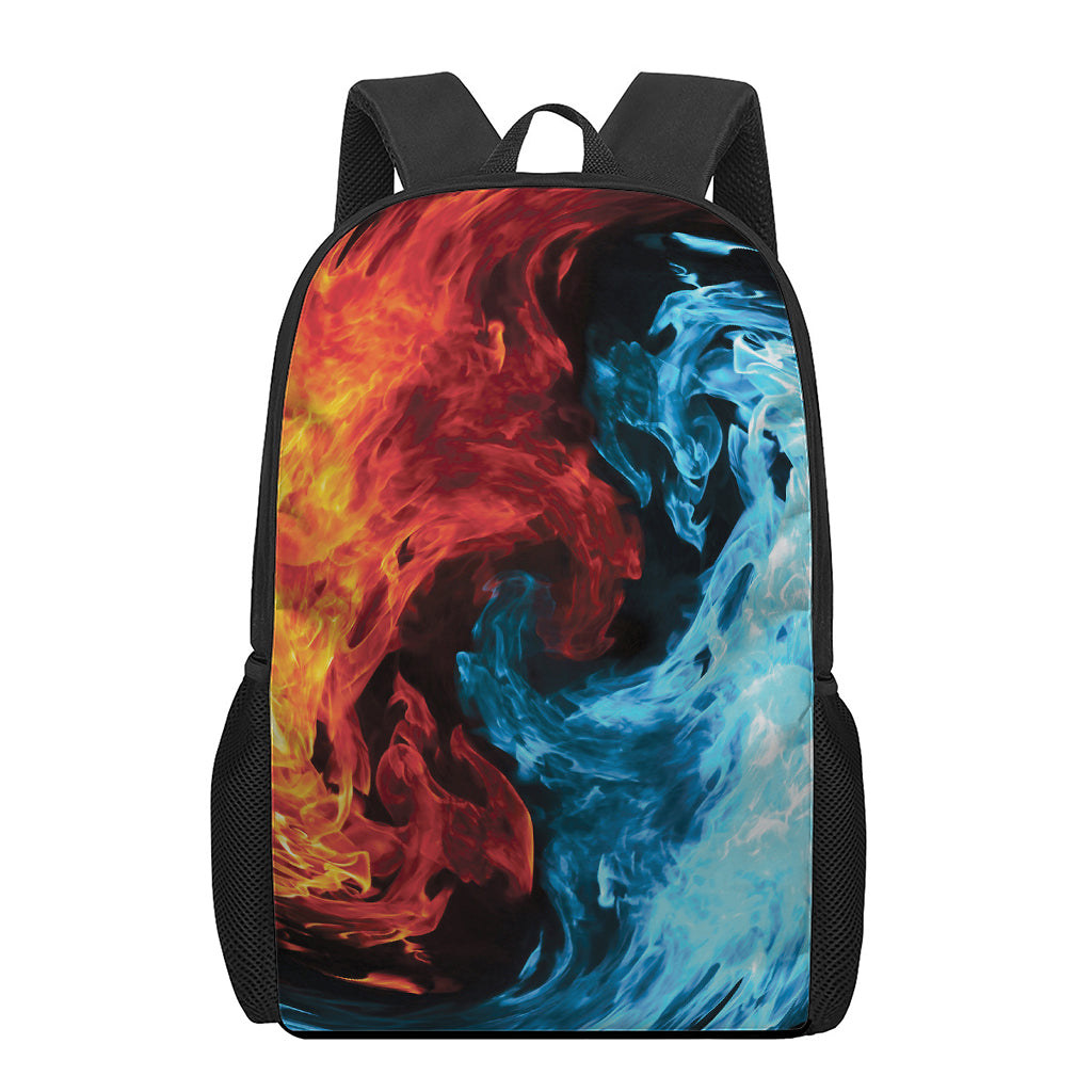 Red And Blue Twin Flame Print 17 Inch Backpack