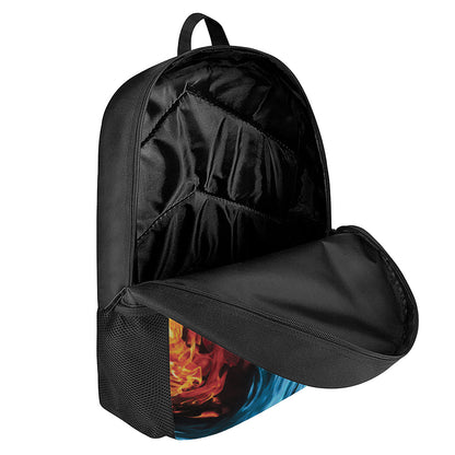 Red And Blue Twin Flame Print 17 Inch Backpack