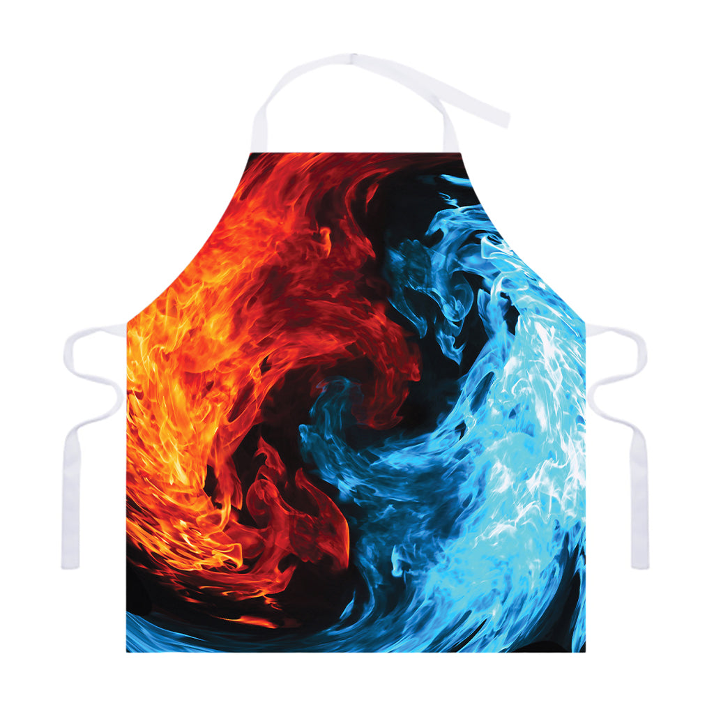 Red And Blue Twin Flame Print Adjustable Apron