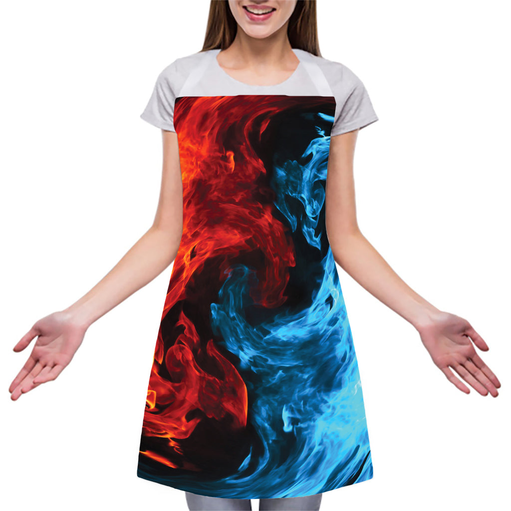 Red And Blue Twin Flame Print Adjustable Apron