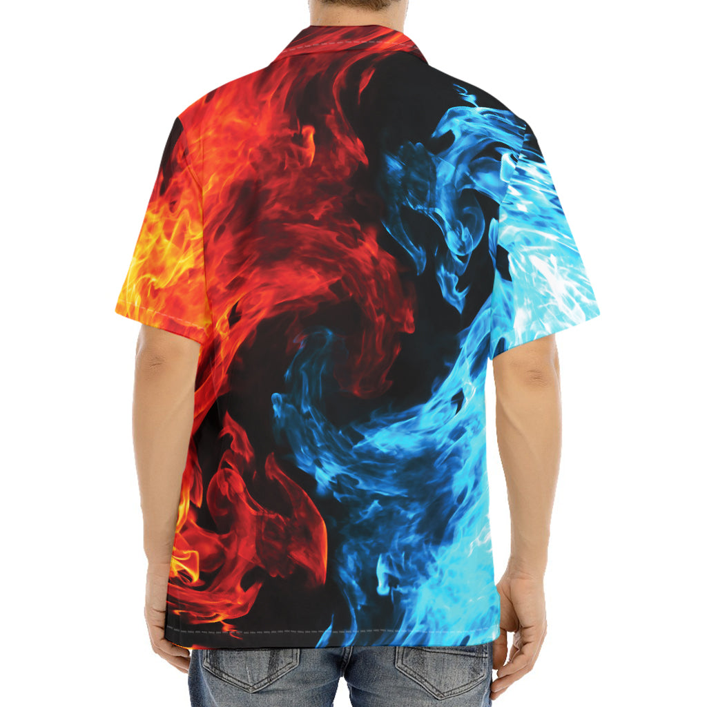 Red And Blue Twin Flame Print Aloha Shirt