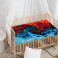 Red And Blue Twin Flame Print Baby Crib Sheet