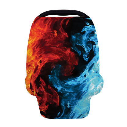 Red And Blue Twin Flame Print Baby Seat Cover