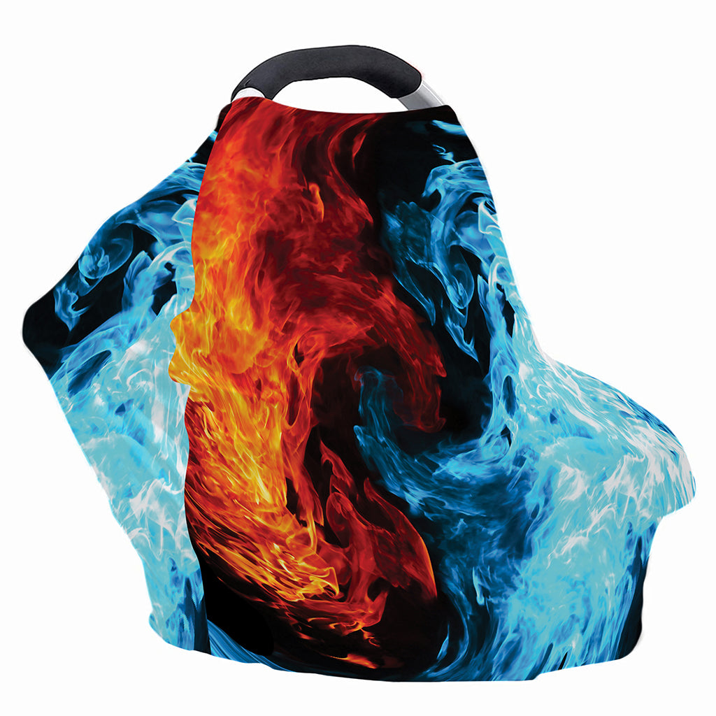 Red And Blue Twin Flame Print Baby Seat Cover