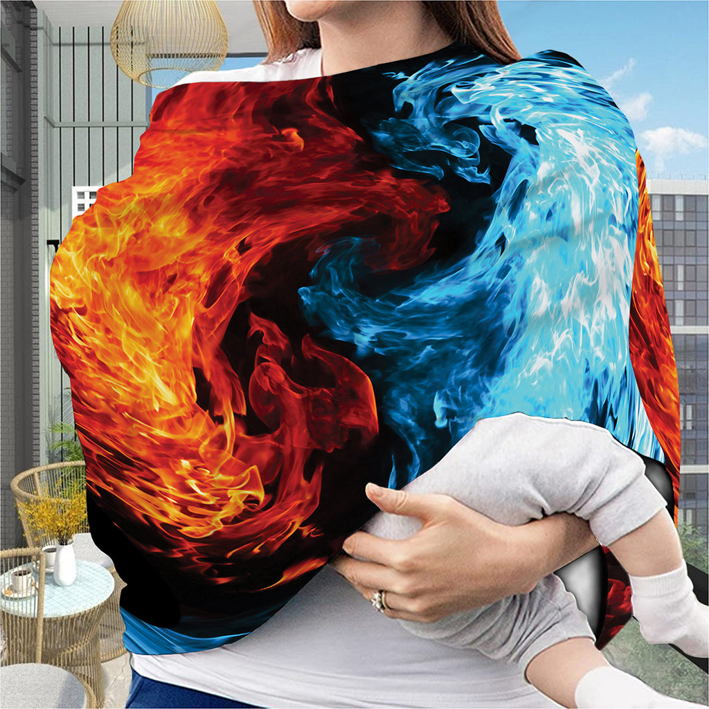 Red And Blue Twin Flame Print Baby Seat Cover