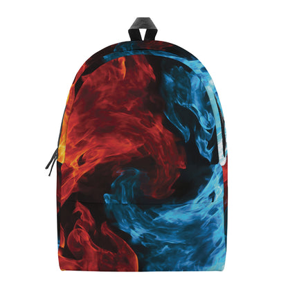 Red And Blue Twin Flame Print Backpack