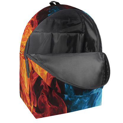 Red And Blue Twin Flame Print Backpack