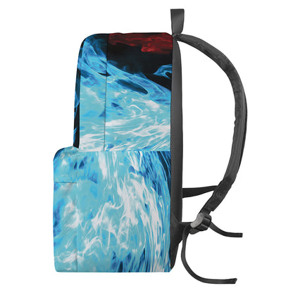 Red And Blue Twin Flame Print Backpack