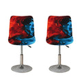 Red And Blue Twin Flame Print Bar Stool Covers