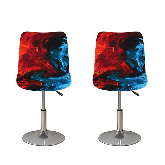 Red And Blue Twin Flame Print Bar Stool Covers