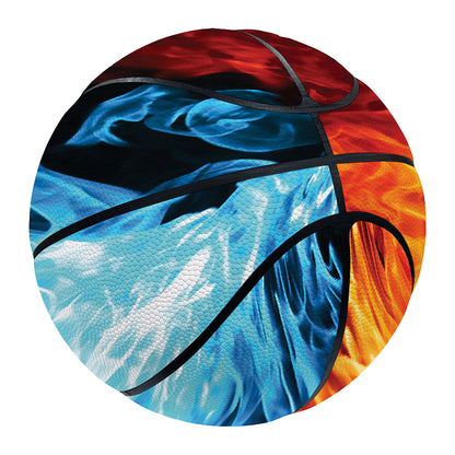 Red And Blue Twin Flame Print Basketball