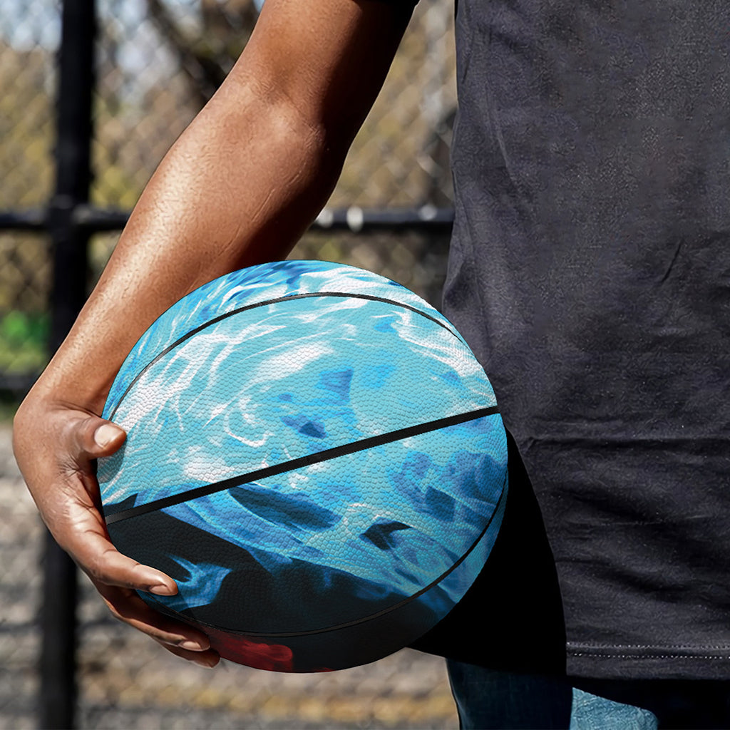 Red And Blue Twin Flame Print Basketball