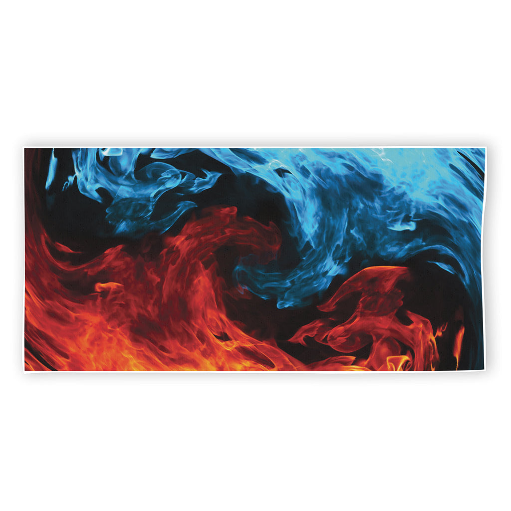 Red And Blue Twin Flame Print Beach Towel