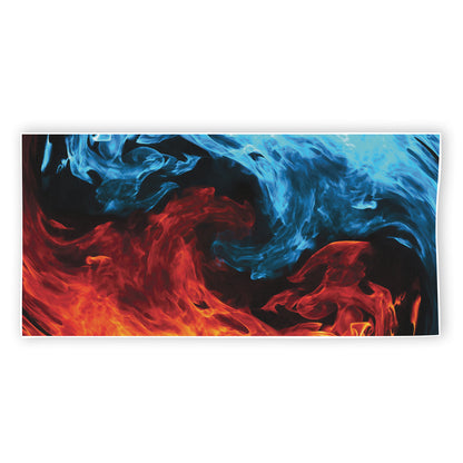 Red And Blue Twin Flame Print Beach Towel