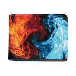 Red And Blue Twin Flame Print Bifold Wallet