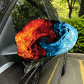 Red And Blue Twin Flame Print Car Side Mirror Covers