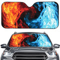 Red And Blue Twin Flame Print Car Windshield Sun Shade