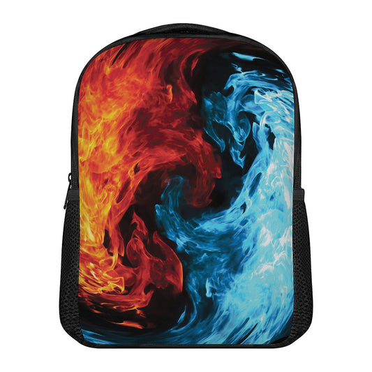 Red And Blue Twin Flame Print Casual Backpack