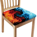 Red And Blue Twin Flame Print Chair Cushion Cover