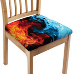 Red And Blue Twin Flame Print Chair Cushion Cover