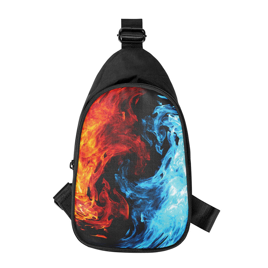 Red And Blue Twin Flame Print Chest Bag