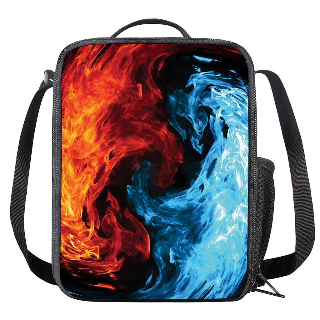 Red And Blue Twin Flame Print Crossbody Lunch Bag
