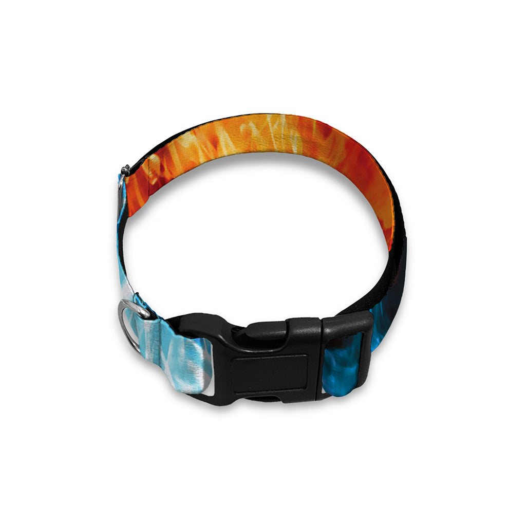 Red And Blue Twin Flame Print Dog Collar