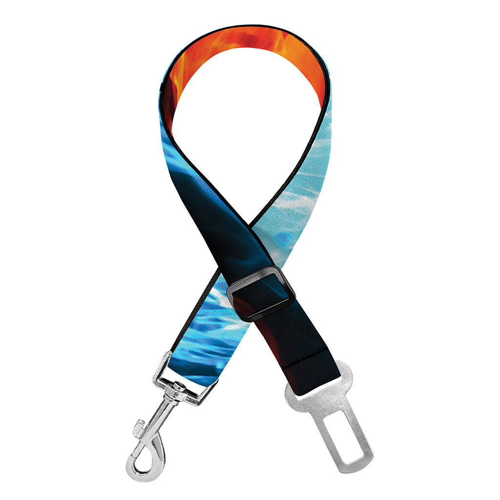 Red And Blue Twin Flame Print Dog Seat Belt