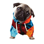 Red And Blue Twin Flame Print Dog Zip Up Hoodie