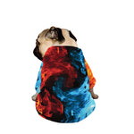 Red And Blue Twin Flame Print Dog Zip Up Jacket