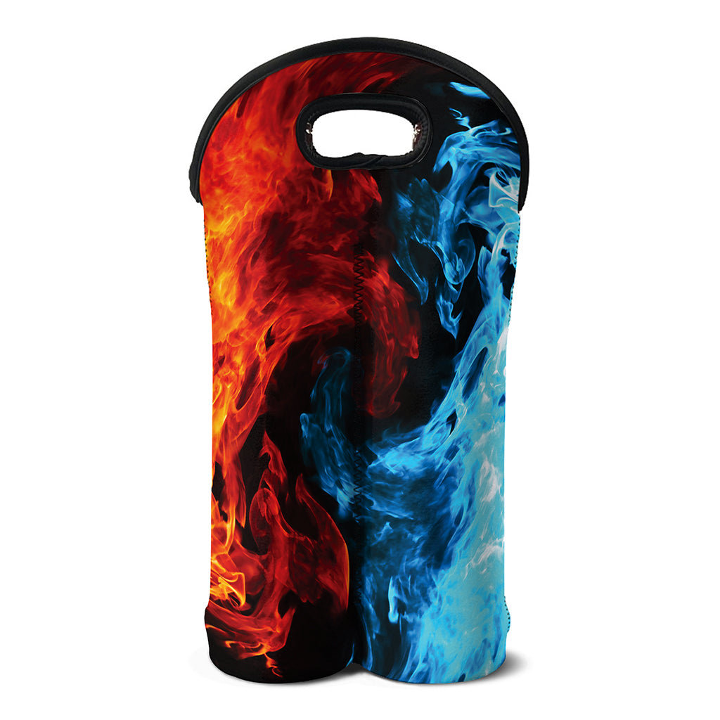Red And Blue Twin Flame Print Double Neoprene Wine Tote