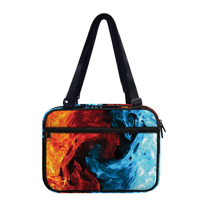 Red And Blue Twin Flame Print Double Strap Bible Bag