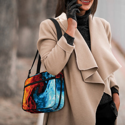 Red And Blue Twin Flame Print Double Strap Bible Bag