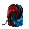 Red And Blue Twin Flame Print Drawstring Makeup Bag