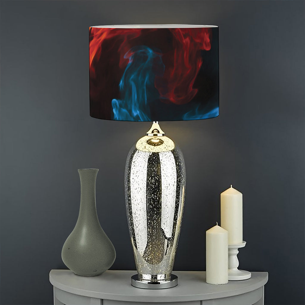 Red And Blue Twin Flame Print Drum Lamp Shade