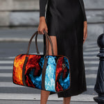 Red And Blue Twin Flame Print Duffle Bag