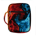 Red And Blue Twin Flame Print Front Pocket Bible Bag