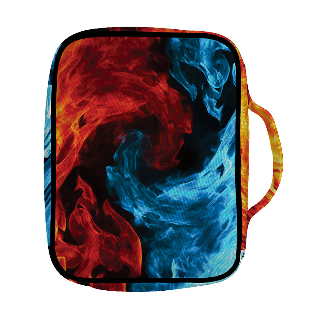 Red And Blue Twin Flame Print Front Pocket Bible Bag