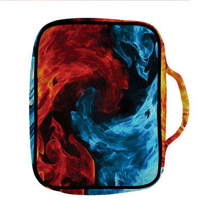 Red And Blue Twin Flame Print Front Pocket Bible Bag