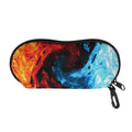 Red And Blue Twin Flame Print Glasses Case