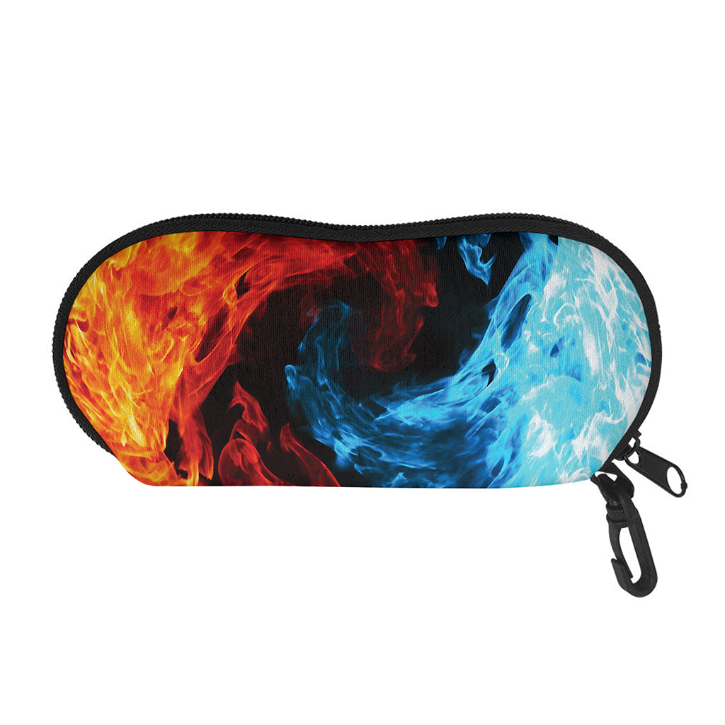 Red And Blue Twin Flame Print Glasses Case