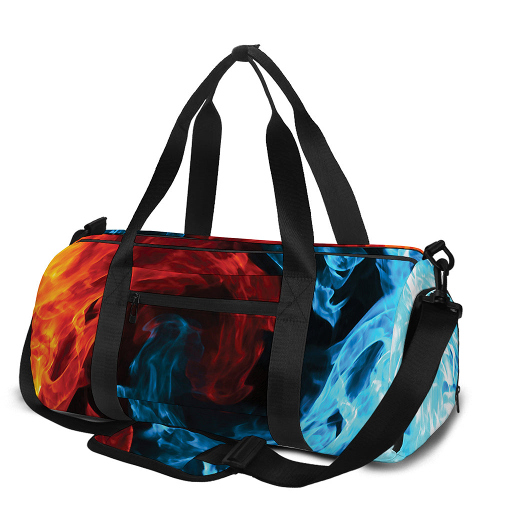 Red And Blue Twin Flame Print Gym Bag