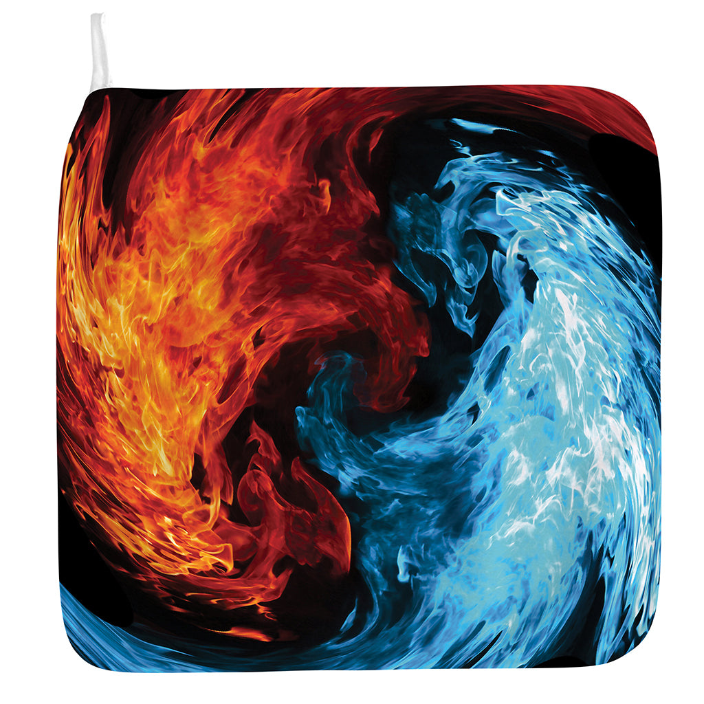 Red And Blue Twin Flame Print Hand Towel