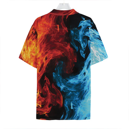 Red And Blue Twin Flame Print Hawaiian Shirt